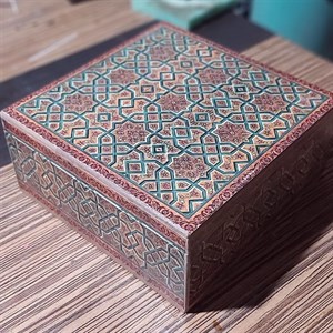 جعبه چوبی طرح کاشی