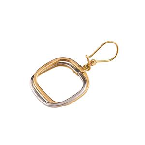 گوشواره طلا 18عیار گالری طلاچی مدل آویز مربع دو رنگ Gold earings