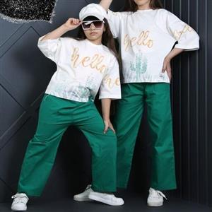 ست کراپ شلوار دخترانه کاکتوس