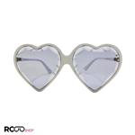 عینک شب با فریم قلبی شکل و سفید رنگ و عدسی آبی GUCCI مدل GG0360S