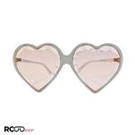 عینک شب با فریم سفید رنگ و قلبی و عدسی صورتی برند GUCCI مدل GG0360S