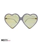 عینک دید در شب با فریم سفید رنگ و قلبی و عدسی زرد برند گوچی مدل GG0360S