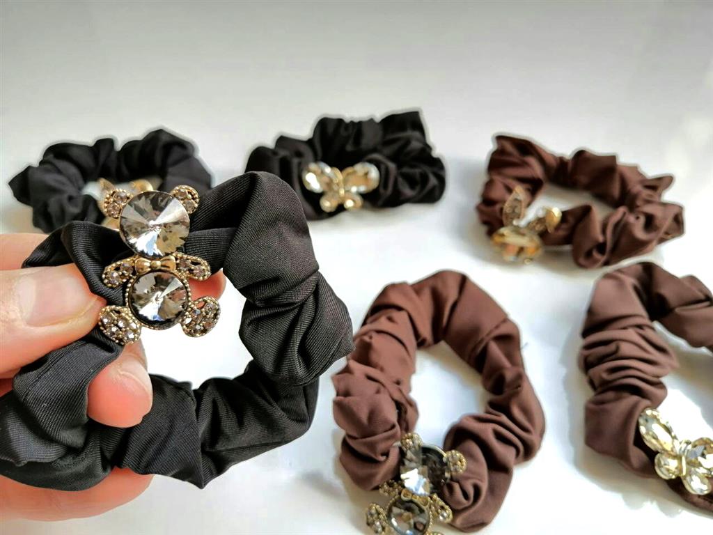 کش مو فانتزی طرح دار کریستالی