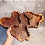 سفارش ساخت ظرف سرو چوبی با چوب توسکا با رزین