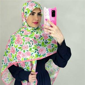 روسری کرپ حریر سبز