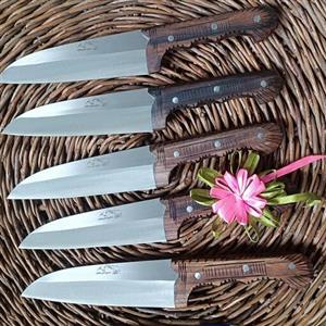 چاقو استیل دسته چوبی