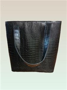 کیف دستی چرم طبیعی زنانه 902N مشکی کروکودیلی