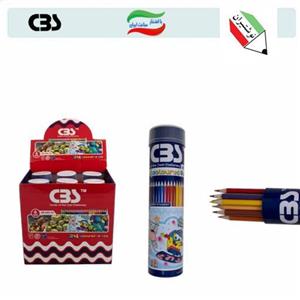 مداد رنگی 24 رنگ جعبه فلزی استوانه ای سی بی اس 25026