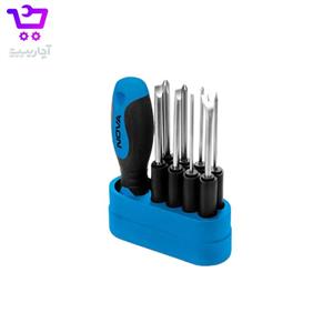 ست پیچ گوشتی دسته پلاستیکی 8 عددی نووا 1792