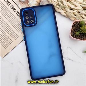 قاب گوشی Galaxy A51 سامسونگ پشت مات متال کیس دور سیلیکونی محافظ لنزدار سرمه ای کد 771