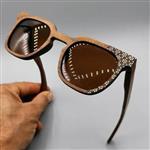عینک دودی چوبی دستساز  زنانه و مردانه ( UV400 و Polar )