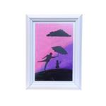 تابلو نقاشی پاستل طرح باران و دختر