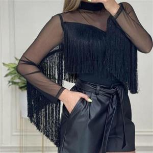 بادی  زنانه مدل ریش دار  مجلسی از سایز 36 تا 44