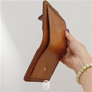 کیف پول و جاکارتی چرم طبیعی دست دوز آلا مدل آردا