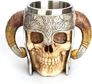 لیوان جمجمه فولادی ضد زنگ مدل Exrp Skull Mug Viking ارسال ۱۰ الی ۱۵ روز کاری 