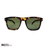 عینک آفتابی دیوید بکهام مربعی شکل، با فریم قهوه ای و عدسی سبز مدل DB7020