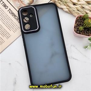 قاب گوشی Galaxy A34 5G سامسونگ پشت مات متال کیس دور سیلیکونی محافظ لنزدار مشکی کد 64