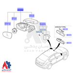 آینه راست هیوندای النترا 2017 مدل 87620f2110