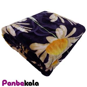 پتو نرمینه یکنفره مدل نرمین آبی گل ژربرا 257