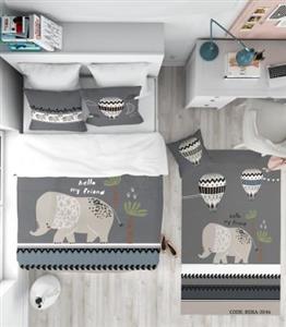 روتختی کودک پسرانه 4 تکه طرح فیل مدل hello my friend