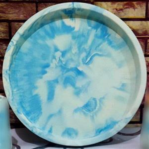 سینی گرد طرح ابر و باد آبی آسمانی