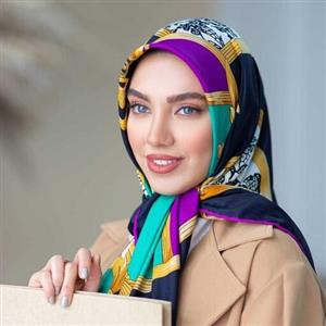 روسری ابریشم توییل کجراه قواره 140