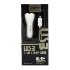 شارژر فندکی هیسکا مدلKL-C34 hiska car charger model kl-c34