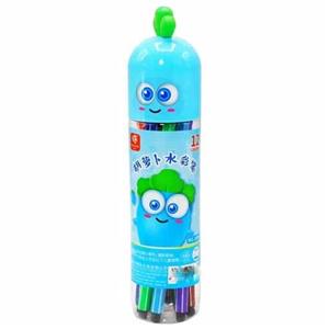 ماژیک رنگ آمیزی 12 رنگ استوانه ای طرح هویج آبی