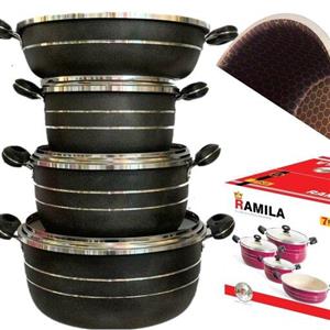 سرویس قابلمه زنبوری مشکی مات - خرید و قیمت تولیدی زنبوری در اراک -  aluminium cookware manufacturer in iran