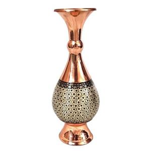 گلدان خاتم کاری مسی نیم تنه 25 سانت 