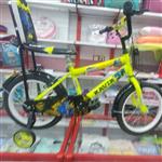 دوچرخه برند کویر سایز 16  ب رنگ فسفری  مناسب برای دختر و پسر ارسال با باربری و پسکرایه