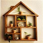 شلف دیواری چوبی مدل خانه