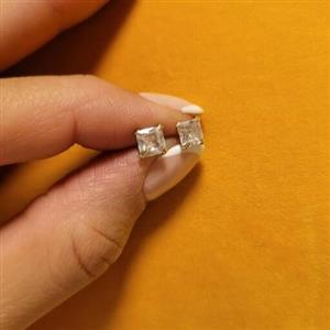 گوشواره میخی تک نگین  مربع