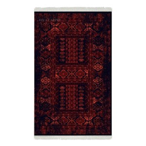 فرش ماشینی هیوا 700شانه طرح بلوچ کد 210 لاکی سایز 4متری