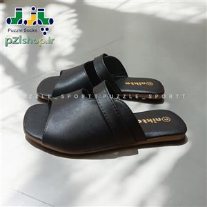 صندل زنانه تابستانی  مدل رکابدار کد400016 نیکتا جنس رویه ترکیب چرم و مکرومه جنس زیره  پی وی سی ضدسایش و ضدلغزش