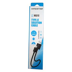 کابل شارژ تایپ سی TypeC پاوری کوتاه برند کینگ استار KINGSTAR مدل K62 C