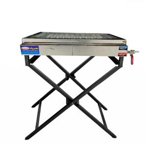 کباب پز گازی تمام استیل  9 شعله پایه دار (پایه ثابت)