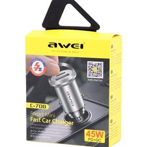 شارژر فندکی فست شارژ Awei C-708  45W - مشکی