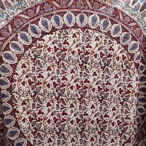 سفره ورومیزی قلمکاری سنتی گرد قطر 180سانت طرح انگوری 