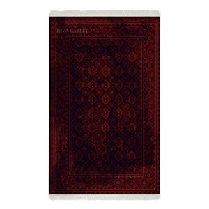 فرش ماشینی هیوا 700شانه طرح بلوچ کد 215 لاکی سایز 4متری