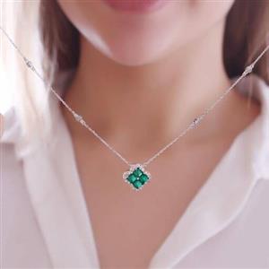 گردنبند زنانه نقره زنجیر ظریف و پلاک نگین دار وزن 4 گرم کد Sioo1