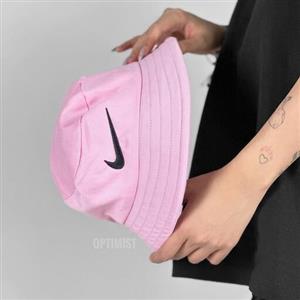 کلاه باکت نایک کتان زمینه صورتی فری سایز