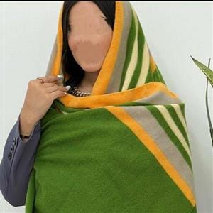 شال زنانه موهر طرح هرمس قواره بزرگ منگوله دار