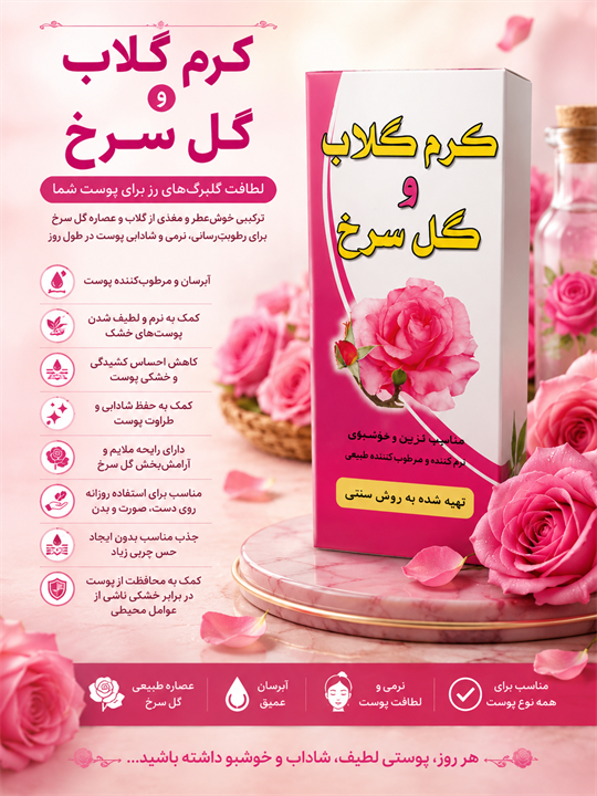 کرم گلاب و گل سرخ