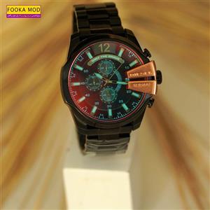 ساعت دیزل شاخدار DIESEL مردانه طلایی مناسبترین قیمت صفحه مشکی مدل U700ادغام زیبایی و مد روز