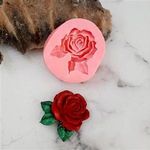 قالب شمع سیلیکونی گل رز سه برگ
