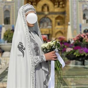 چادر عروس مروارید دوزی شده شیک و زیبا