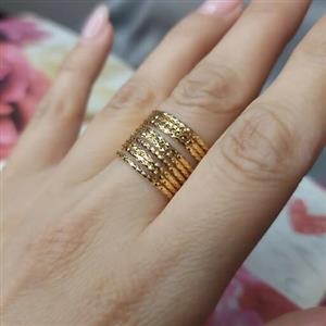 انگشتر چند لاین حلقه ای طلایی رنگ ثابت