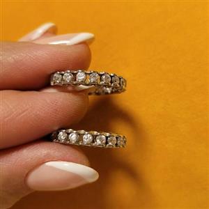 گوشواره گرد حلقه ای طرح جواهر  نقره