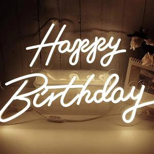 تابلو نئون طرح تولدت مبارک (happy birthday) مدل rgb مولتی کالر و 48ماه  سایز بزرگ